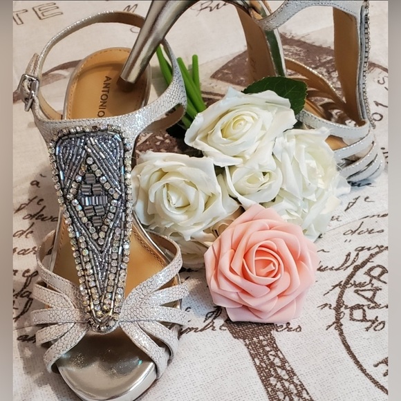 Antonio Melani silver diamond leather high heels size 10 - Picture 12 of 17